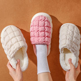 【新款网红毛绒踩屎感棉拖】波浪厚底防滑棉拖鞋 柔韧性鞋底经久耐磨 科技防水 保持干爽 细腻饱满绒毛 看得见的温暖 潮流设计 经典美学