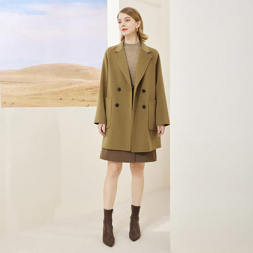 MH9R2斯尔丽瑟俪商场同款2022年冬上新简约干练西装领宽松一手长大衣 商品图2