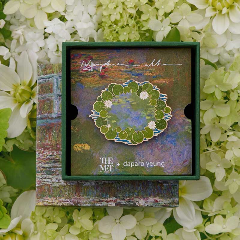 daparo莫奈的睡莲大都会博物馆联名胸针女男胸花徽章小众礼物