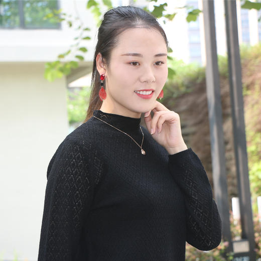 低领百搭薄款打底羊毛衫 6E4253 商品图0