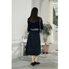 NEELLY纳俪商场同款黑白条纹针织拼接连衣裙女中长款两件套A字裙N22094Y06665 商品缩略图4