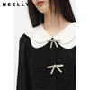 NEELLY纳俪商场同款撞色娃娃领连衣裙女中长款拼接袖毛呢a字裙冬N22103Y01087 商品缩略图3