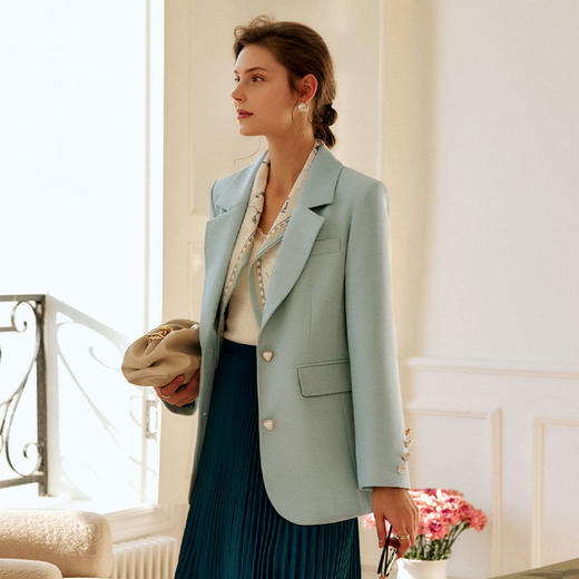 欧芮儿莫兰迪西装外套女春季2022年新款宽松显瘦时尚宽松休闲上衣 商品图2