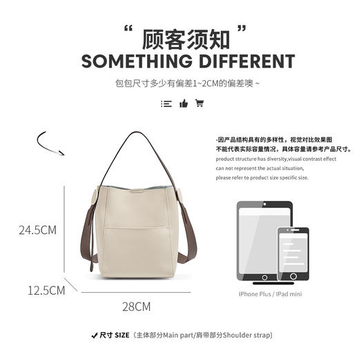 【年底清仓】Safiya/索菲娅二层牛皮2022新款水桶手提包单肩腋下包女斜挎包 SF900111Y 商品图7