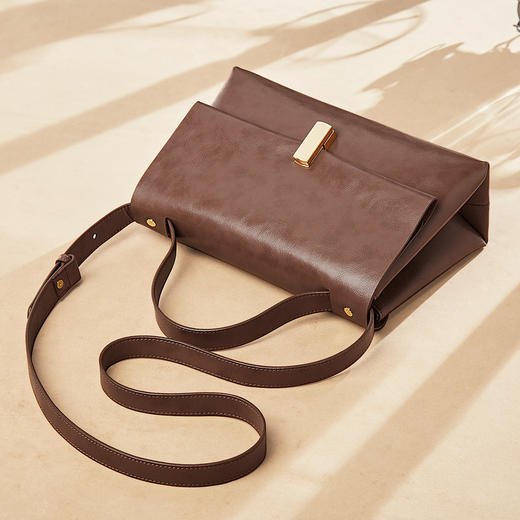 【立减30元】Safiya/索菲娅牛皮包包2022新款单肩包女式斜挎包手提女包 SF9136020Y 商品图4