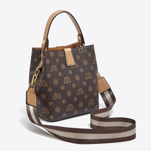 【立减30元】Safiya/索菲娅包包2022新款印花水桶包单肩包女斜挎包手提女包 SF9140020Y 商品图4