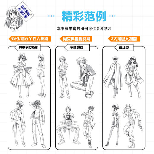 百态人生 漫画角色设定素描技法手册 漫画基础教程动漫人物角色设定自学漫画素描技法临摹画册插画集漫画人物绘画素描速写美术书 商品图3