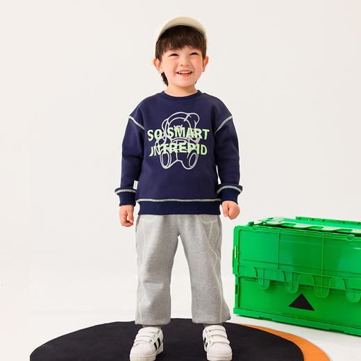 商场同款棉果果冬季男童显白百搭耐脏保暖加绒圆领套头卫衣M412180422711 商品图0