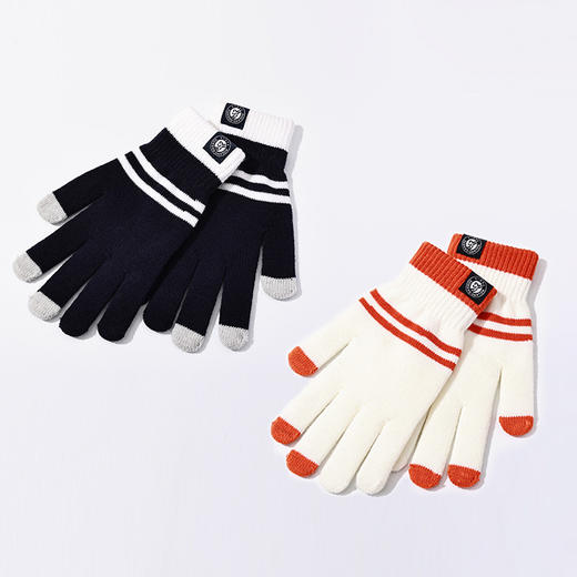 罗兰加洛斯法网手套冬季保暖触屏手套针织加厚法式复古情侣款 商品图1