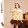 littletime女童毛绒外套加厚2022秋冬装新款儿童翻领格子保暖上衣 商品缩略图1