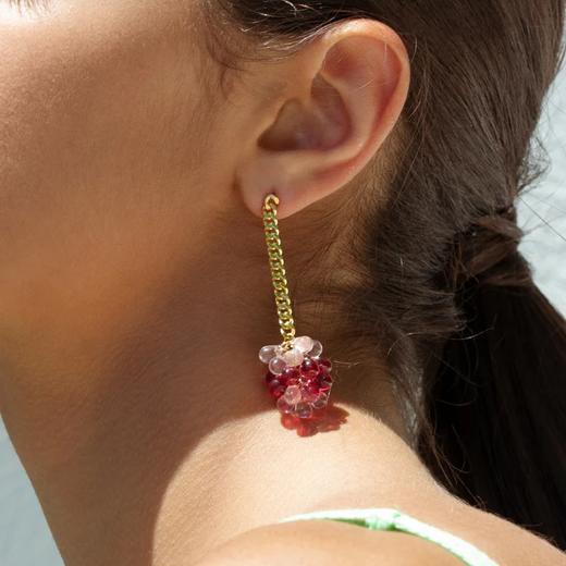 订购6周到｜Annele-Bubblegum-长款 红色 耳环［芬兰设计师］ 商品图6