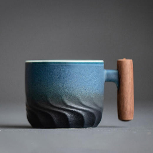陶瓷清风品茗杯功夫茶具个人单杯简约主人杯陶瓷小茶杯品杯 清风木柄品杯L1d 商品图0