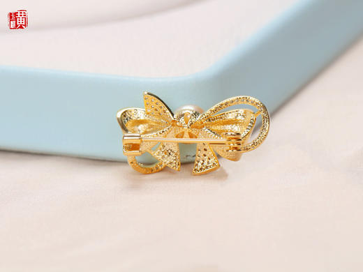 [ 梦幻蝶姬 ] Akoya羽皇金珍珠胸针 商品图4