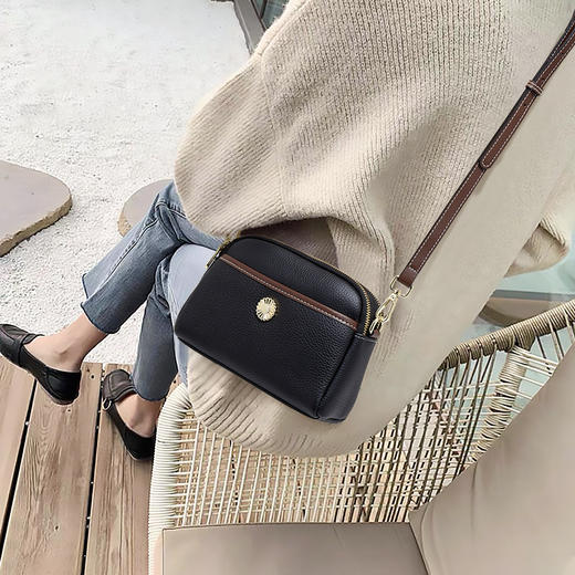 【年底清仓】Safiya/索菲娅头层牛皮2022新款包包手机百搭单肩包斜挎包女包 SF900016Y 商品图0