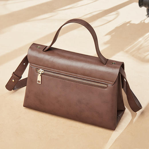 【立减30元】Safiya/索菲娅牛皮包包2022新款单肩包女式斜挎包手提女包 SF9136020Y 商品图3