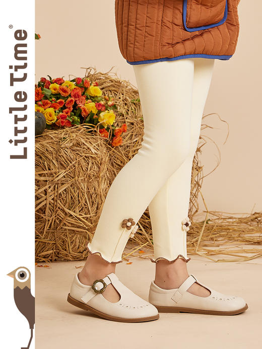 littletime女童打底裤2022秋季新款创意图形弹力休闲打底长裤外穿 商品图1