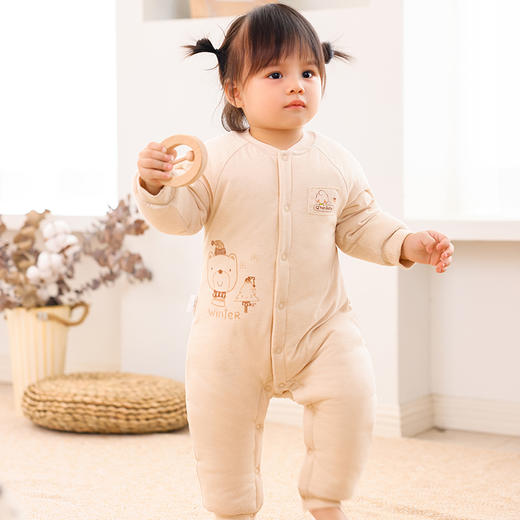 棉果果专柜同款冬季彩棉夹棉铺棉对开连体衣M401722822684 商品图0
