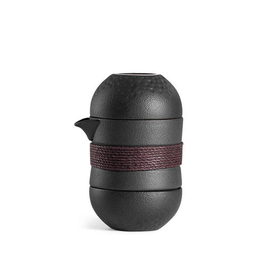 陶瓷旅行功夫茶具快客杯套装便携式包户外一壶二杯陶瓷泡茶壶 燃顶快客杯-白（便携包） 商品图3