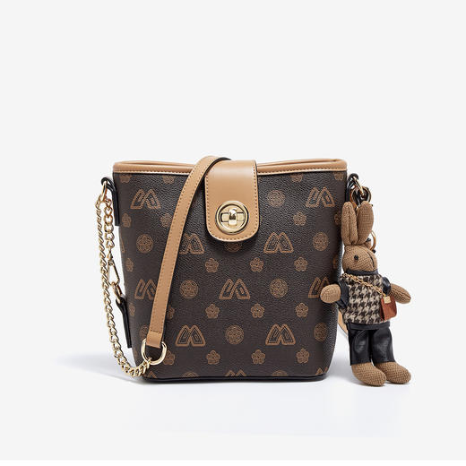 Safiya/索菲娅【送小熊】腋下手机单肩水桶大容量百搭女士斜挎包包2022新款 SF9140023Y 商品图6