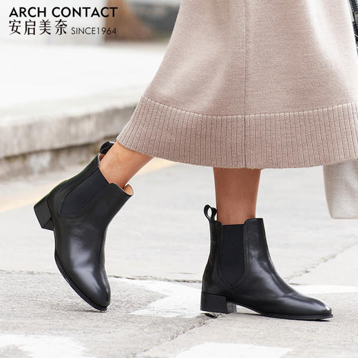 安启美奈舒适简约森系文艺女靴子通勤鞋子女知性优雅 商品图11