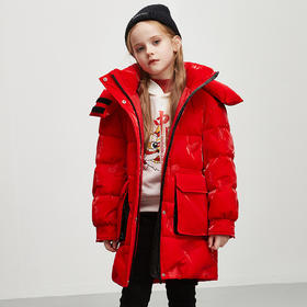 XBB-9355鸭鸭儿童中长款羽绒服新款女童90白鸭绒冬季中大童加厚外套