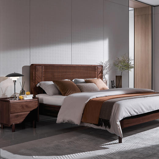 【现代风-CY104床】现代风/卧室/精选黑胡桃木/实木床 商品图0