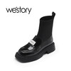 westory22年秋冬新款弹力短靴瘦瘦连袜乐福鞋82291 商品缩略图2