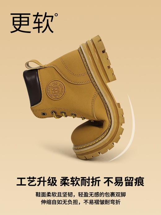 回力马丁靴女春秋2023新款英伦风复古百搭短靴冬季加绒厚底大黄靴0571/0644 商品图2