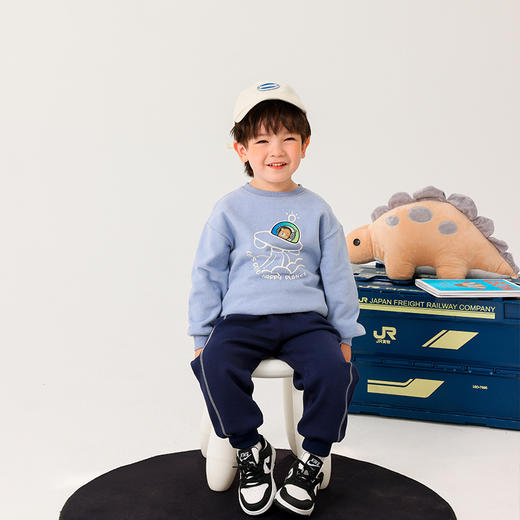 商场同款棉果果冬季男童小清新保暖加绒圆领套头卫衣M412180222709 商品图1