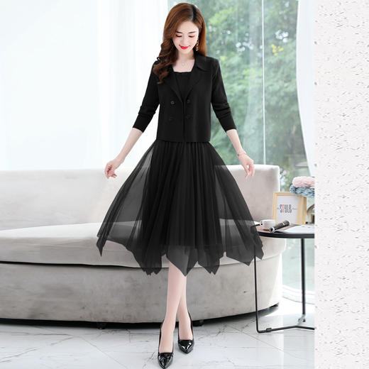 温柔风开衫针织套装法式显瘦气质早秋季连衣裙HR-WM68859 商品图1