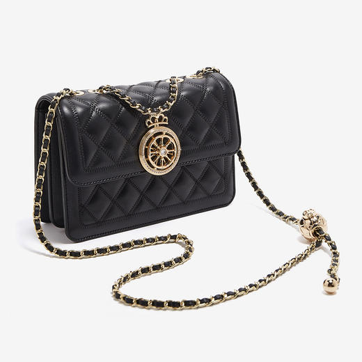 【立减30元】Safiya/索菲娅二层牛皮2022新款菱格包链条包单肩包女斜挎包女包 SF953015Y 商品图1