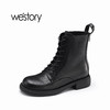 westory22年秋冬新款单靴马丁靴交叉绑带复古英伦风短靴82561 商品缩略图1
