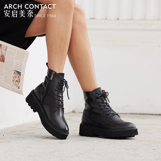 安启美奈舒适简约森系文艺女靴子通勤鞋子女知性优雅 商品图10