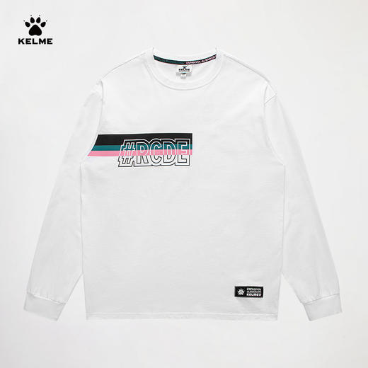 卡尔美长袖T恤秋新款纯棉圆领上衣情侣宽松休闲套头衫 商品图0