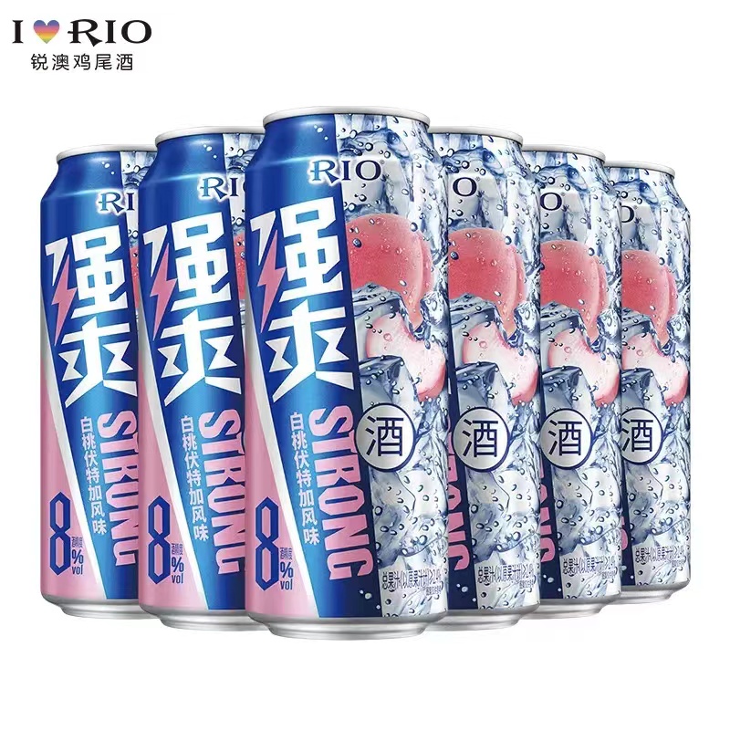 锐澳RIO  强爽白桃8度  500ML*12罐