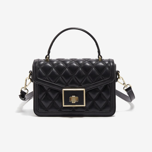 【包包专区】Safiya/索菲娅二层牛皮2022新款手提包菱格包单肩包女斜挎包女包 SF953017Y 商品图3