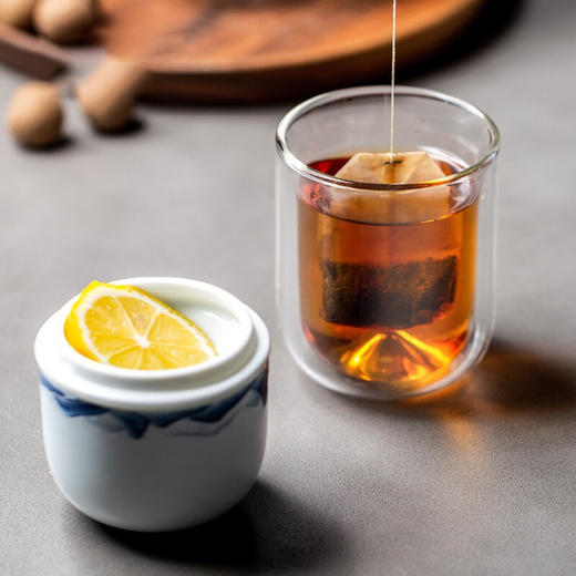 陶瓷便携式旅行茶具玻璃随行杯车载过滤泡茶杯户外茶水分离杯 山岳旅行茶杯-山川款B1f 商品图3
