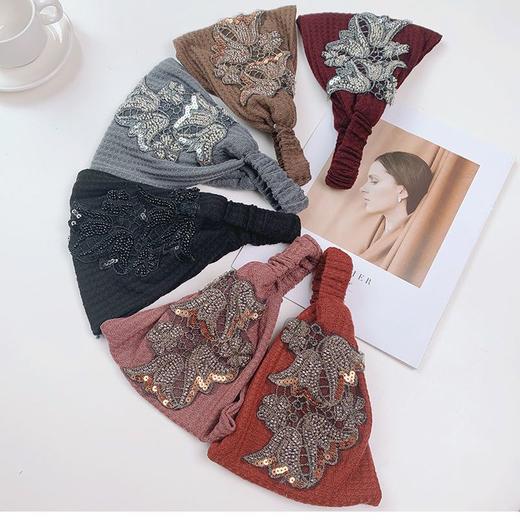 时尚宽边发带女日常外戴头套春秋遮白发头饰头箍女韩国甜美头巾女 商品图6