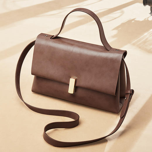 【立减30元】Safiya/索菲娅牛皮包包2022新款单肩包女式斜挎包手提女包 SF9136020Y 商品图1