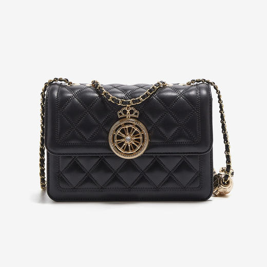 【立减30元】Safiya/索菲娅二层牛皮2022新款菱格包链条包单肩包女斜挎包女包 SF953015Y 商品图2