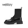 westory22年秋冬新款弹力短靴瘦瘦连袜乐福鞋82291 商品缩略图1