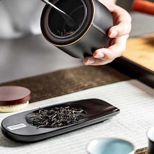 电子茶则茶具配件散茶称茶荷小测量无量智能重量液晶显示量茶称 液晶屏显示重量茶则（白色）E2d（瓷调） 商品图3