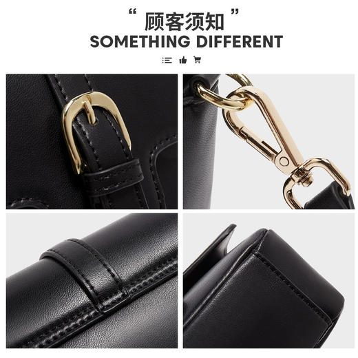 【包包专区】Safiya/索菲娅二层牛皮包包2022新款马鞍包单肩包女式斜挎包女包 SF986004Y 商品图5