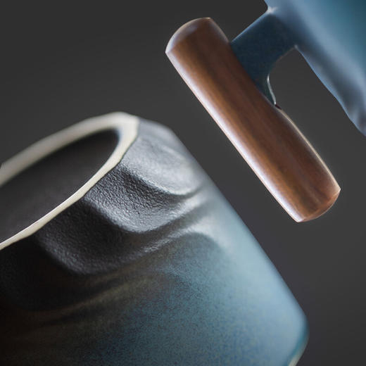 陶瓷清风品茗杯功夫茶具个人单杯简约主人杯陶瓷小茶杯品杯 清风木柄品杯L1d 商品图5