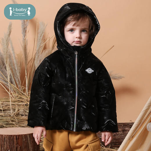 【断码清仓】i-baby儿童恒温羽绒服 白鹅绒时尚星空压印连帽保暖外套E1210396 商品图3