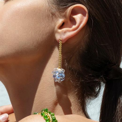 订购6周到｜Annele-Puffy Pops-长款 蓝色 耳环［芬兰设计师］ 商品图5