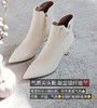 skp奢品牌代工厂定制——秋冬8cm气质尖头高跟短靴高跟鞋 上脚如3厘米左右脚感 【头层胎牛皮+内里全包羊皮】柔软舒服透气 防滑耐磨 尖头显气质显瘦显腿长！气质黑、优雅白两色 商品缩略图0