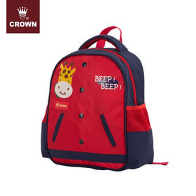 CROWN皇冠 20新品 儿童卡通双肩背包小巧可爱书包 E-P1112S/12" 红色