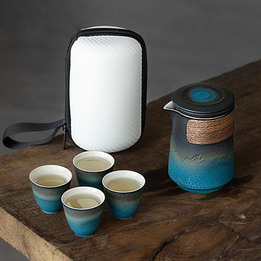 陶瓷意和快客杯防烫陶瓷一壶四杯便携式旅行功夫茶具套装简约 意和快客杯（不带茶叶罐）H2h 商品图0