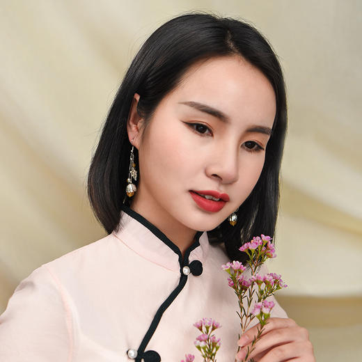 JGL-03220215民族风苗银黄玛瑙耳坠流苏耳饰简约大方百搭耳环 商品图1